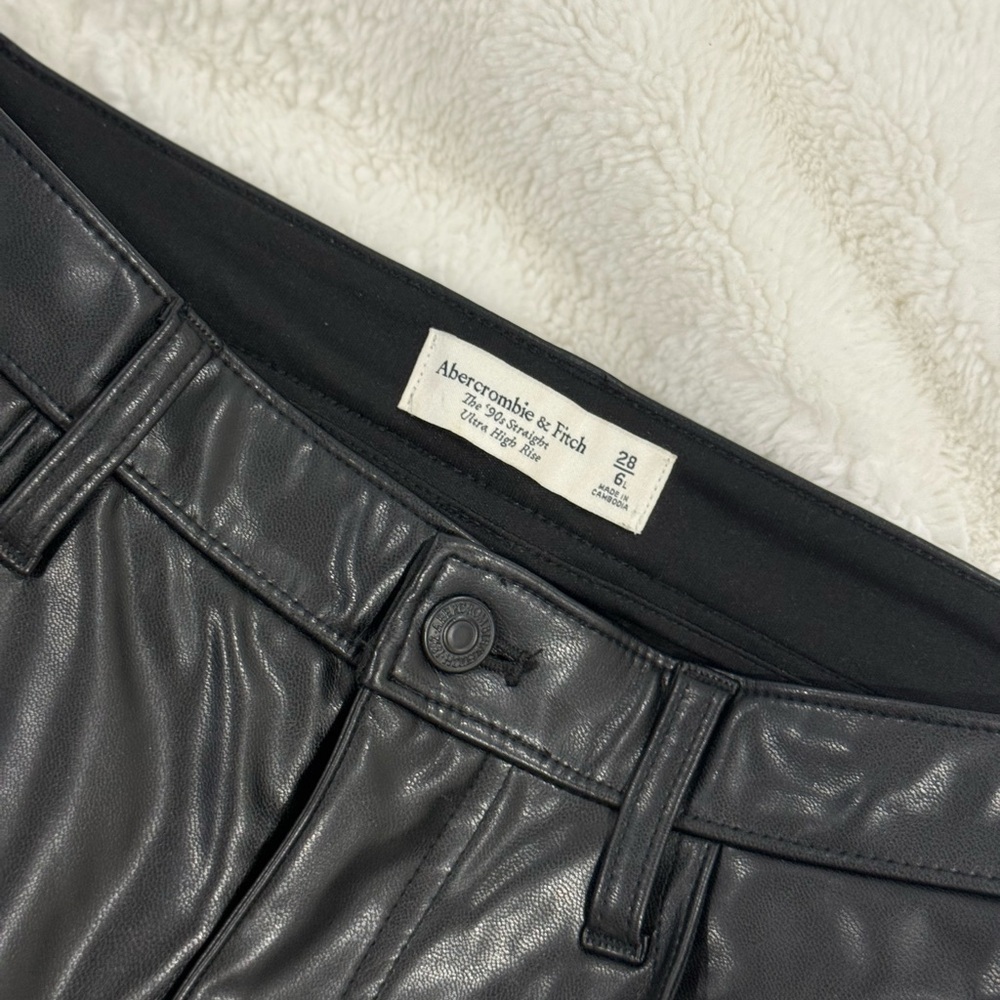 Abercrombie & Fitch Vegan Leather Black Pants